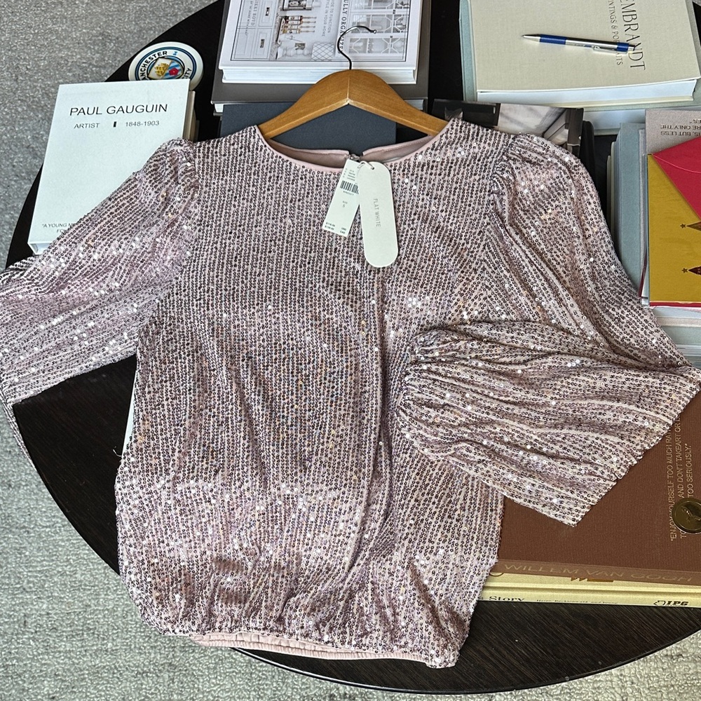 NWT Anthropologie Pink Sequin Women's Top.